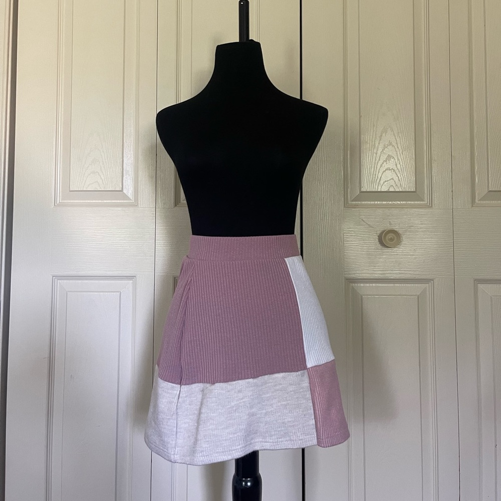 LA Hearts pink & white skirt